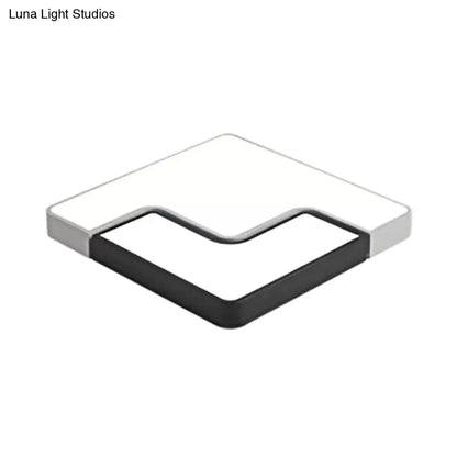 DecorBites™ DecorBites™ Modern Square LED Ceiling Lamp for Child Bedroom: Simple Black & White Design