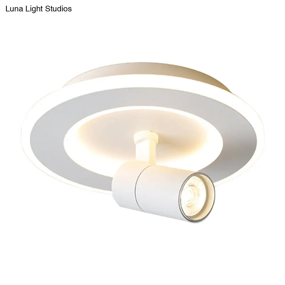 DecorBites™ DecorBites™ Modern Square/Round Flush Mount LED Acrylic Lamp in White/Black (White/Warm Light)