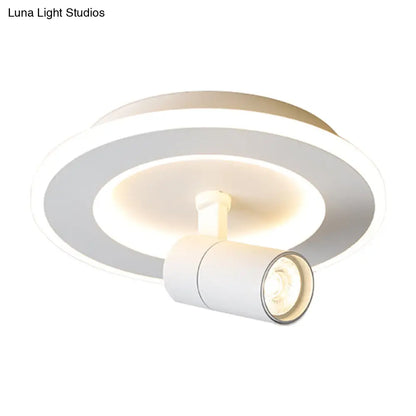 DecorBites™ DecorBites™ Modern Square/Round Flush Mount LED Acrylic Lamp in White/Black (White/Warm Light)