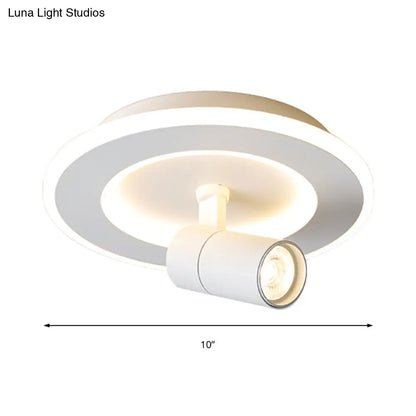 DecorBites™ DecorBites™ Modern Square/Round Flush Mount LED Acrylic Lamp in White/Black (White/Warm Light)