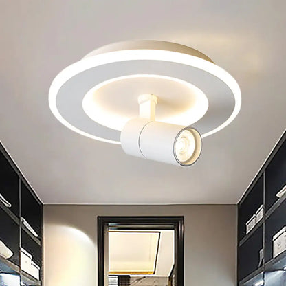 DecorBites™ DecorBites™ Modern Square/Round Flush Mount LED Acrylic Lamp in White/Black (White/Warm Light)