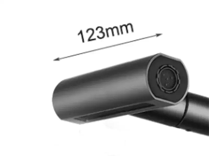Black cylindrical abs kitchen faucet replacement spout with hexagonal end cap and 123mm length stainless steel