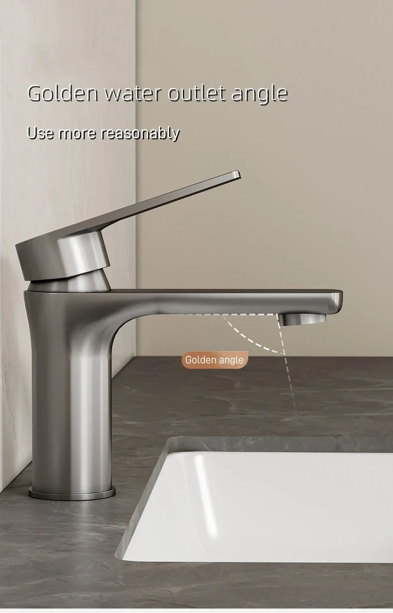 Modern Stainless Steel Bathroom Sink Faucet