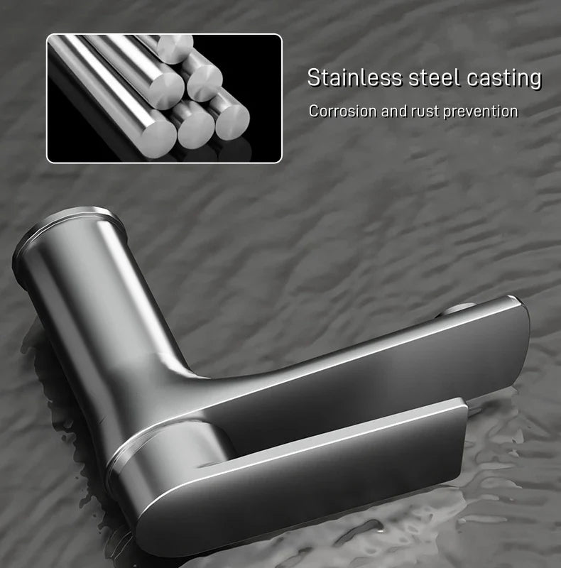 Modern Stainless Steel Bathroom Sink Faucet