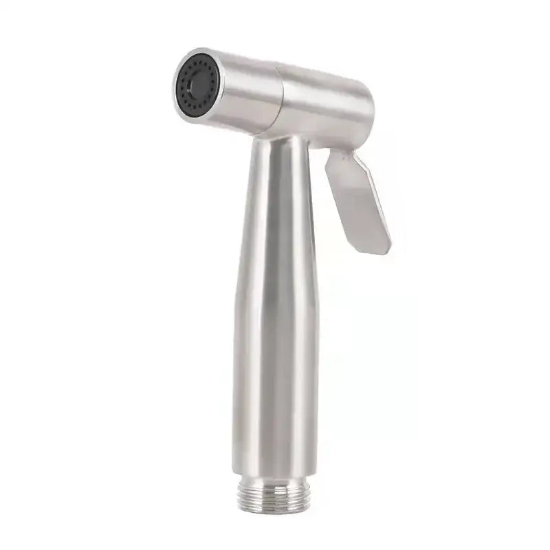 Modern stainless steel handheld bidet washbasin mixer set with sleek design and black nozzle for decorbites bidet washbasin