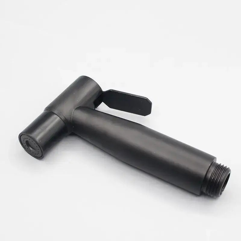 Black matte stainless steel handheld bidet spray nozzle with sleek ergonomic design and threaded connection for decorbites bidet washbasin mixer set