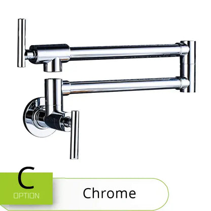 Modern stainless steel double joint spout kitchen faucet with chrome finish and decorbites double joint design wall mounted