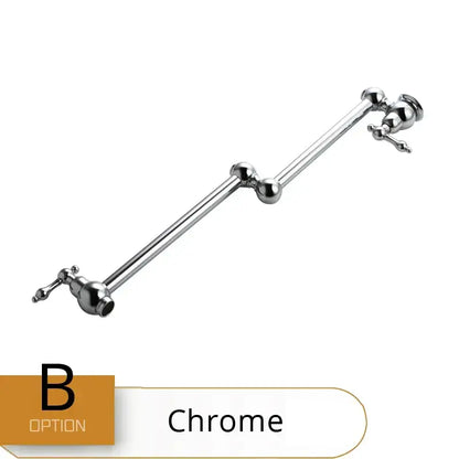 Modern stainless steel double joint spout kitchen faucet with chrome-finished adjustable shower arm and cross-handle knobs decorbites double joint