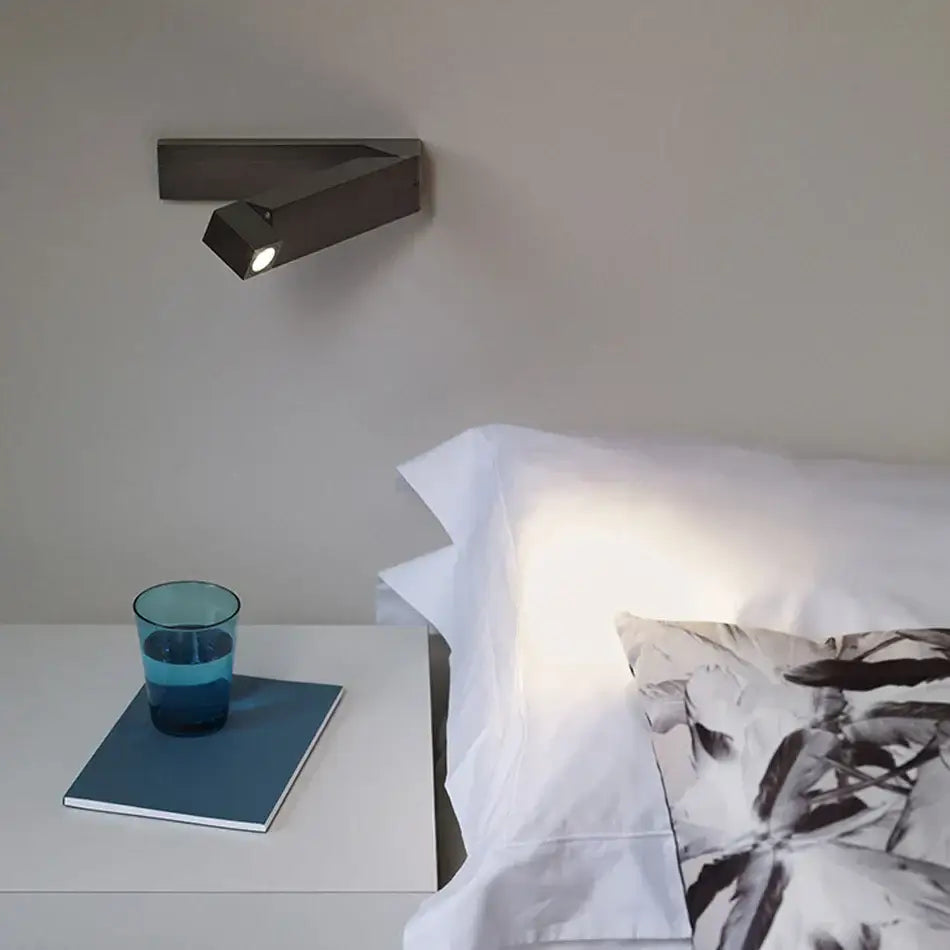 Modern matte black stainless steel wall light with adjustable head for decorbites led bedside wall reading in bedroom