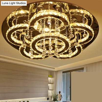 DecorBites™ DecorBites™ Modern Stainless-Steel LED Ceiling Light with Crystal Encrusted Round Design