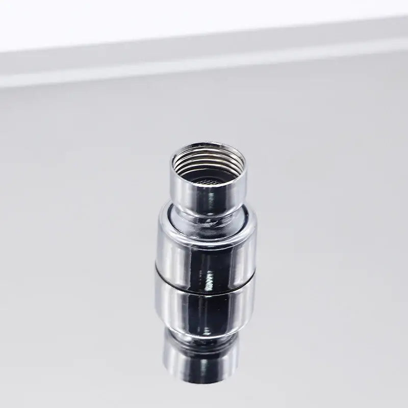 Chrome-finished metal shower head adapter with threaded connections for modern stainless steel square ceiling rain shower head