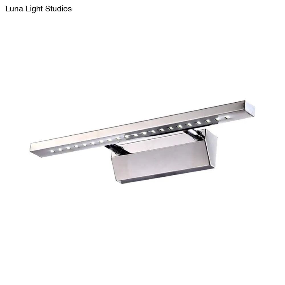 DecorBites™ DecorBites™ Modern Stainless Steel Wall Sconce Light - 16"/19.5" Rectangular LED Vanity Light with Chrome Finish and Warm/White Lighting for Indoor Use