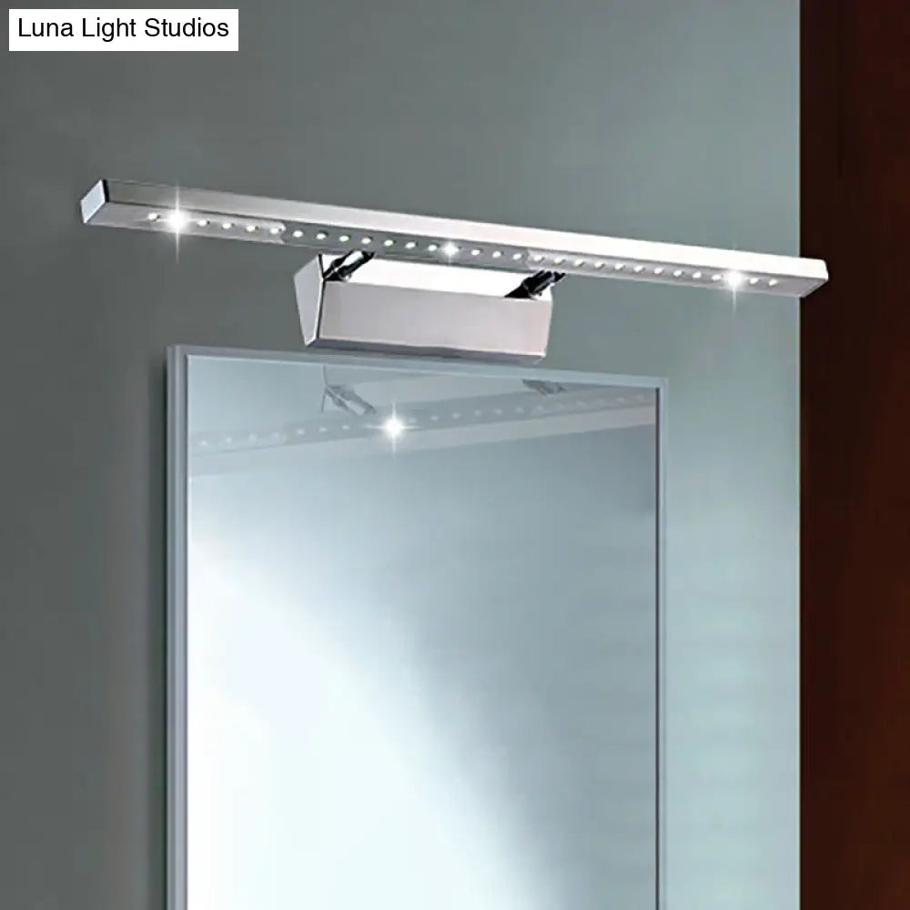 DecorBites™ DecorBites™ Modern Stainless Steel Wall Sconce Light - 16"/19.5" Rectangular LED Vanity Light with Chrome Finish and Warm/White Lighting for Indoor Use