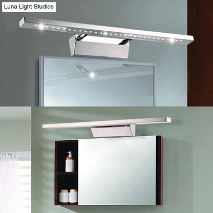 DecorBites™ DecorBites™ Modern Stainless Steel Wall Sconce Light - 16"/19.5" Rectangular LED Vanity Light with Chrome Finish and Warm/White Lighting for Indoor Use