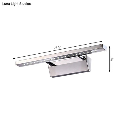 DecorBites™ DecorBites™ Modern Stainless Steel Wall Sconce Light - 16"/19.5" Rectangular LED Vanity Light with Chrome Finish and Warm/White Lighting for Indoor Use