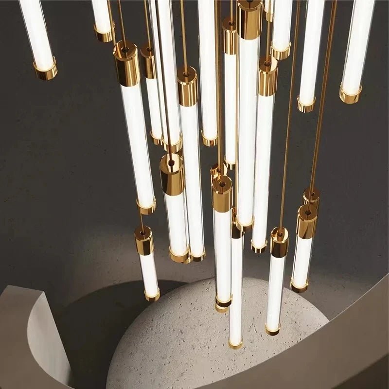 Modern Staircase Pendant Chandelier in Black or Gold - Decorbites