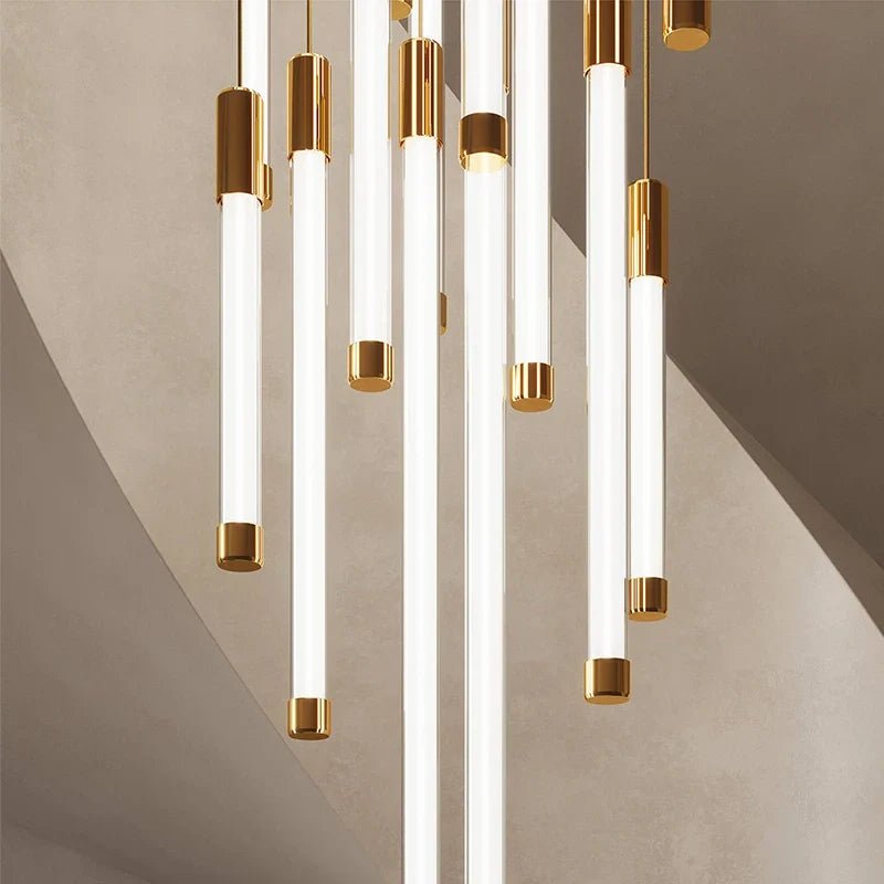 Modern Staircase Pendant Chandelier in Black or Gold - Decorbites