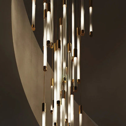 Modern Staircase Pendant Chandelier in Black or Gold - Decorbites