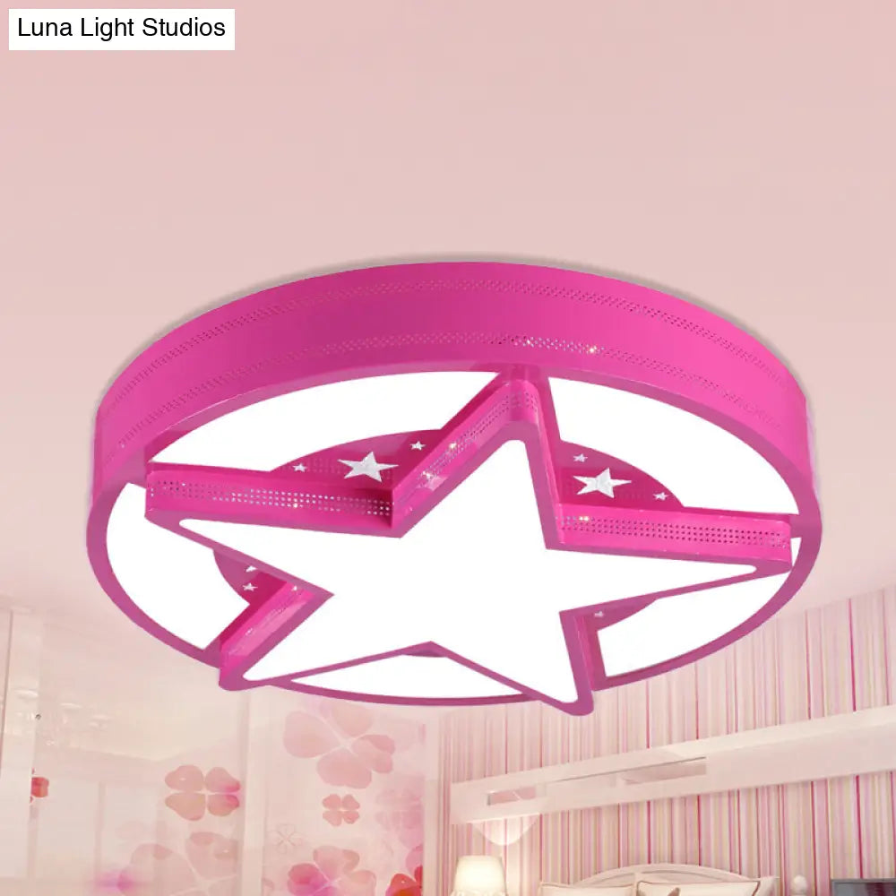 DecorBites™ DecorBites™ Modern Star Metal & Acrylic Bathroom Ceiling Light - Circle Flush Mount Lamp