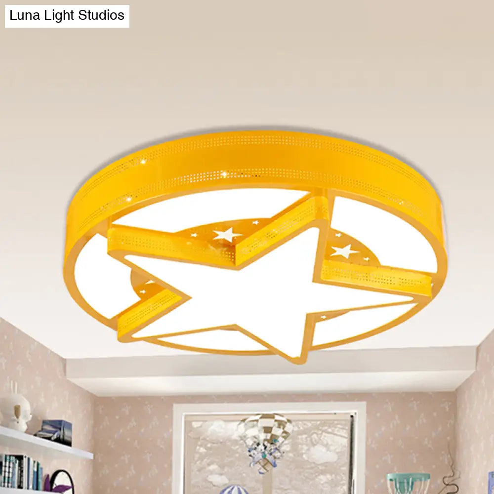 DecorBites™ DecorBites™ Modern Star Metal & Acrylic Bathroom Ceiling Light - Circle Flush Mount Lamp