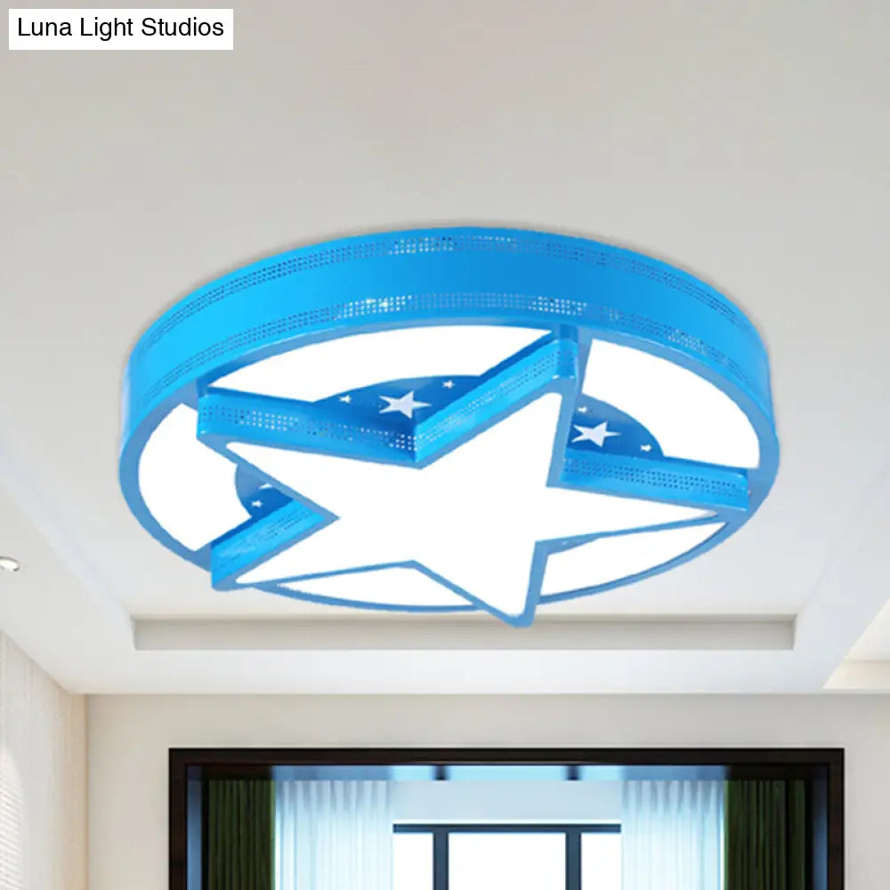 DecorBites™ DecorBites™ Modern Star Metal & Acrylic Bathroom Ceiling Light - Circle Flush Mount Lamp