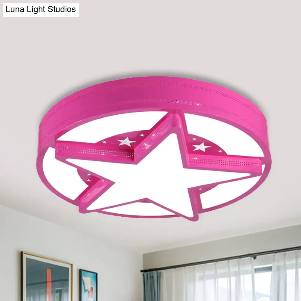 DecorBites™ DecorBites™ Modern Star Metal & Acrylic Bathroom Ceiling Light - Circle Flush Mount Lamp
