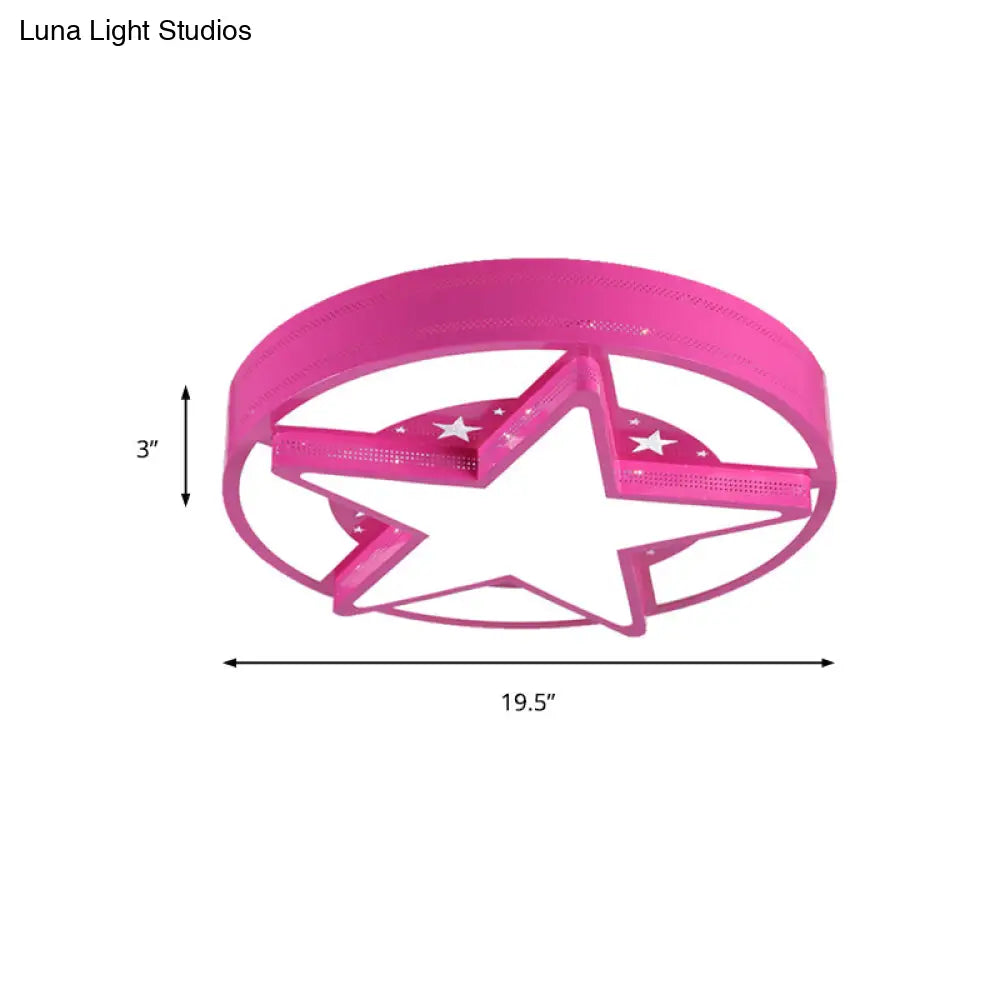 DecorBites™ DecorBites™ Modern Star Metal & Acrylic Bathroom Ceiling Light - Circle Flush Mount Lamp