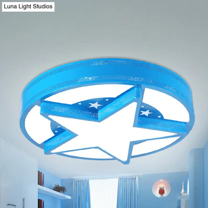DecorBites™ DecorBites™ Modern Star Metal & Acrylic Bathroom Ceiling Light - Circle Flush Mount Lamp