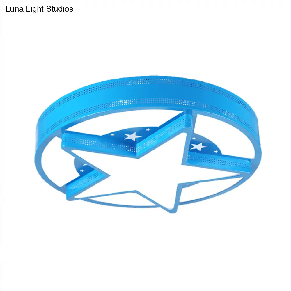 DecorBites™ DecorBites™ Modern Star Metal & Acrylic Bathroom Ceiling Light - Circle Flush Mount Lamp