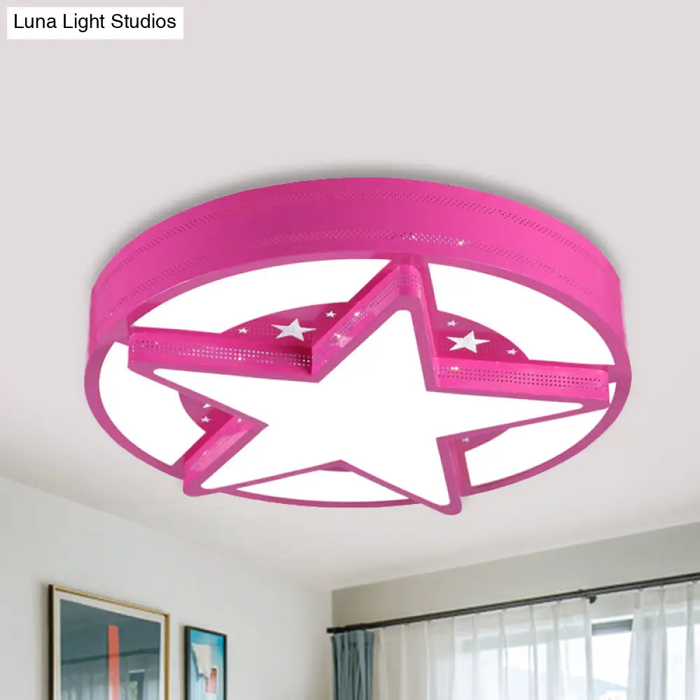 DecorBites™ DecorBites™ Modern Star Metal & Acrylic Bathroom Ceiling Light - Circle Flush Mount Lamp
