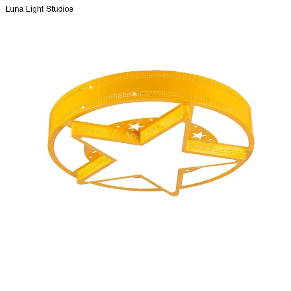 DecorBites™ DecorBites™ Modern Star Metal & Acrylic Bathroom Ceiling Light - Circle Flush Mount Lamp