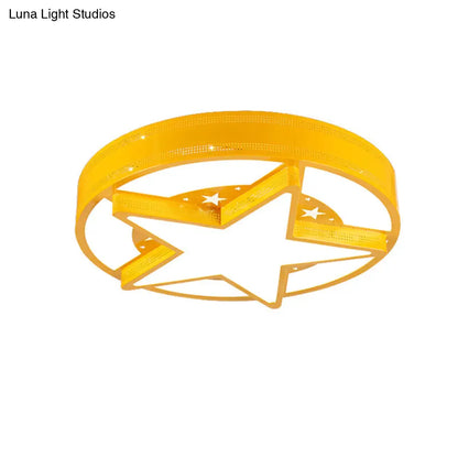 DecorBites™ DecorBites™ Modern Star Metal & Acrylic Bathroom Ceiling Light - Circle Flush Mount Lamp