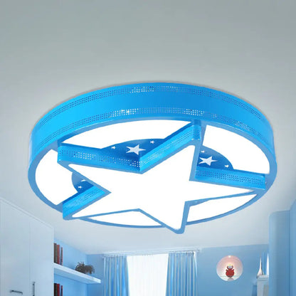 DecorBites™ DecorBites™ Modern Star Metal & Acrylic Bathroom Ceiling Light - Circle Flush Mount Lamp