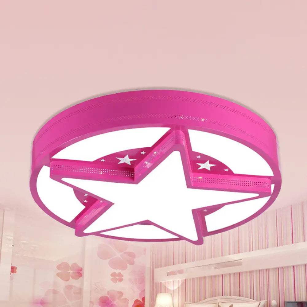 DecorBites™ DecorBites™ Modern Star Metal & Acrylic Bathroom Ceiling Light - Circle Flush Mount Lamp