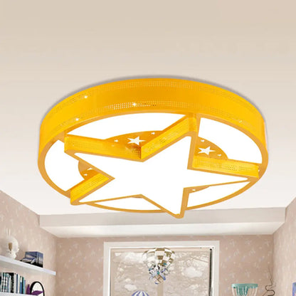 DecorBites™ DecorBites™ Modern Star Metal & Acrylic Bathroom Ceiling Light - Circle Flush Mount Lamp