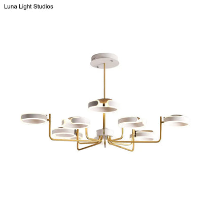 Lámpara de araña moderna de metal con diseño de estrella - 8/10 luces, kit de lámpara colgante en negro/gris/blanco - luz cálida/blanca, 92,7 cm/111,8 cm de ancho