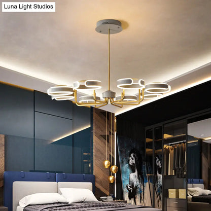 Lámpara de araña moderna de metal con diseño de estrella - 8/10 luces, kit de lámpara colgante en negro/gris/blanco - luz cálida/blanca, 92,7 cm/111,8 cm de ancho