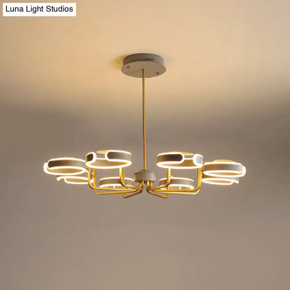 Lámpara de araña moderna de metal con diseño de estrella - 8/10 luces, kit de lámpara colgante en negro/gris/blanco - luz cálida/blanca, 92,7 cm/111,8 cm de ancho