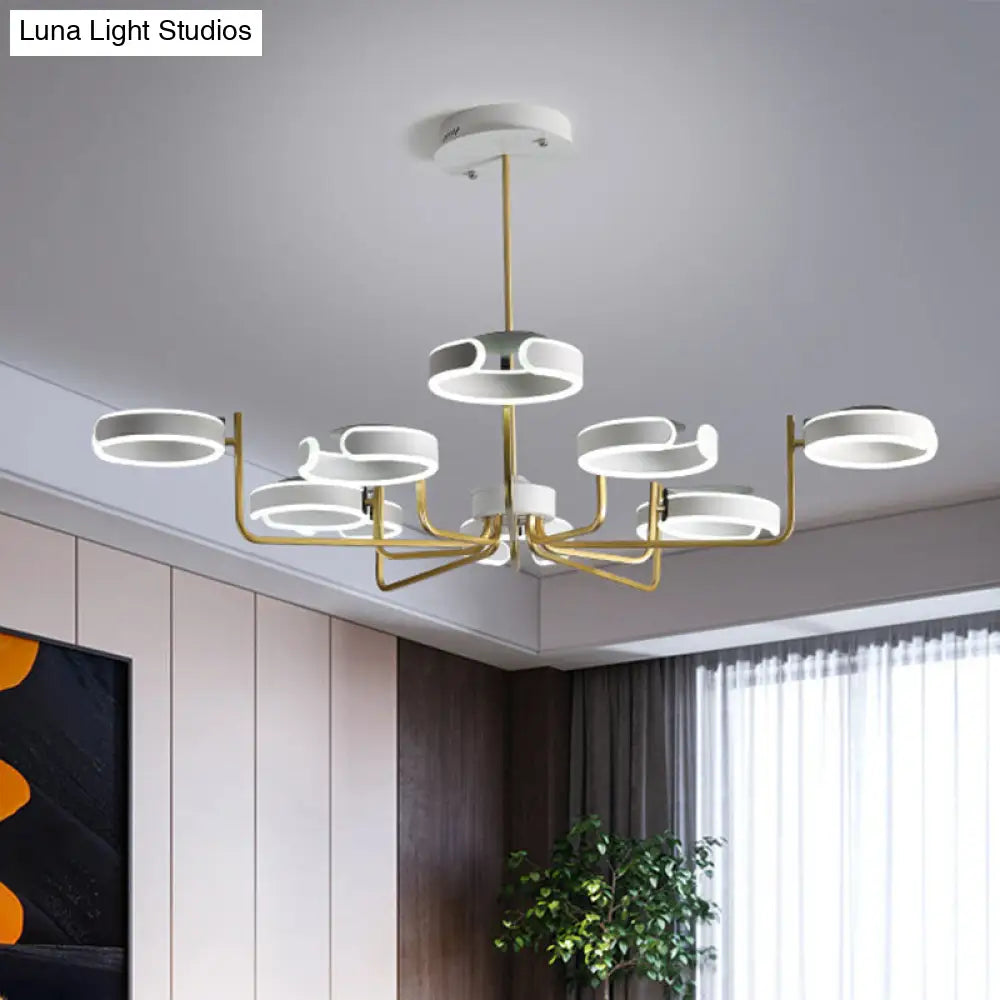 Lámpara de araña moderna de metal con diseño de estrella - 8/10 luces, kit de lámpara colgante en negro/gris/blanco - luz cálida/blanca, 92,7 cm/111,8 cm de ancho