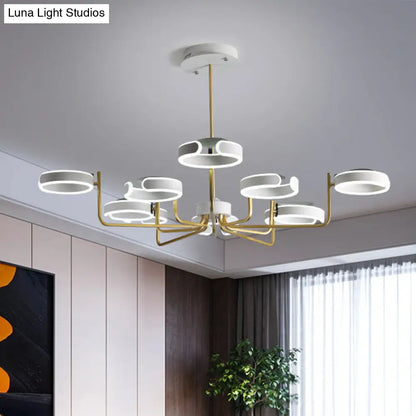 Lámpara de araña moderna de metal con diseño de estrella - 8/10 luces, kit de lámpara colgante en negro/gris/blanco - luz cálida/blanca, 92,7 cm/111,8 cm de ancho