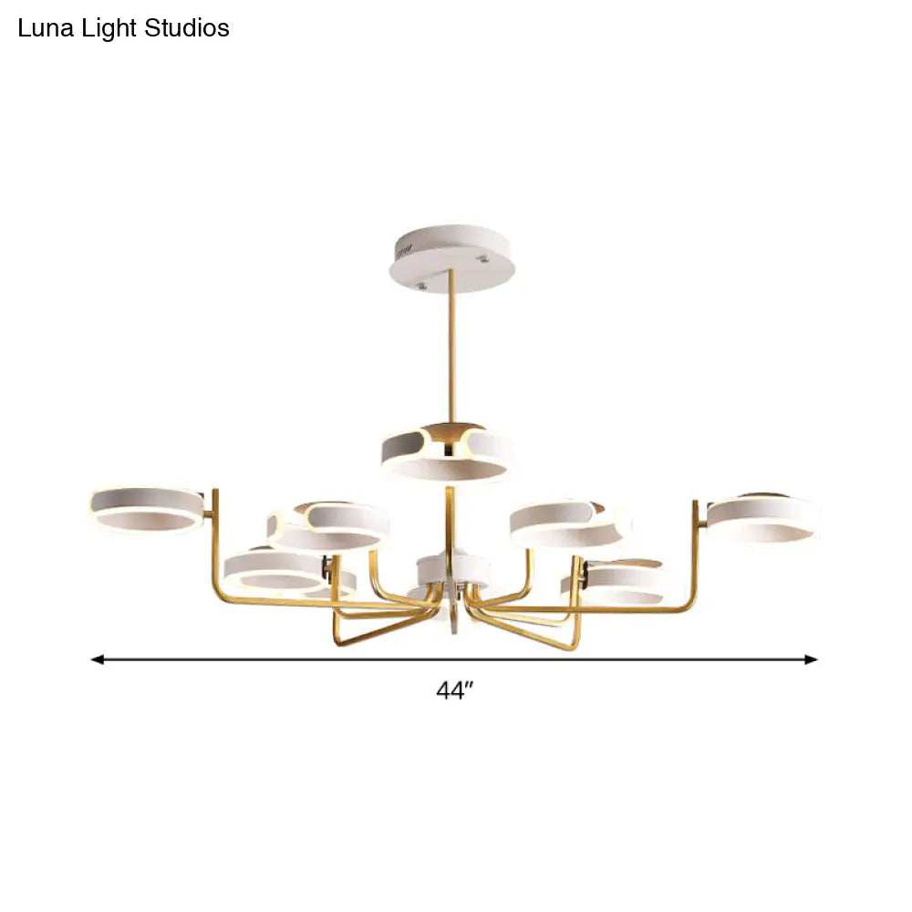 Lámpara de araña moderna de metal con diseño de estrella - 8/10 luces, kit de lámpara colgante en negro/gris/blanco - luz cálida/blanca, 92,7 cm/111,8 cm de ancho