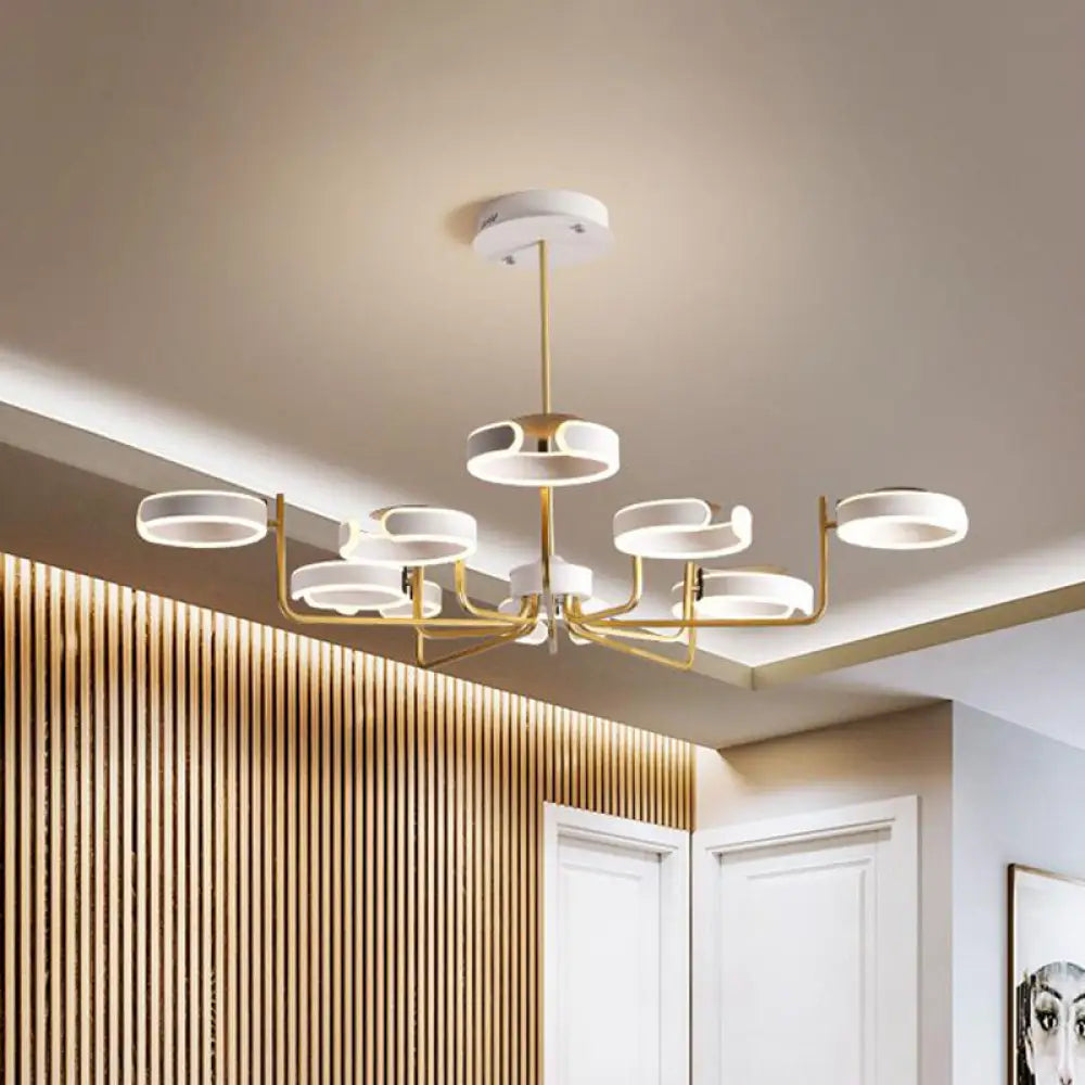 Lámpara de araña moderna de metal con diseño de estrella - 8/10 luces, kit de lámpara colgante en negro/gris/blanco - luz cálida/blanca, 92,7 cm/111,8 cm de ancho