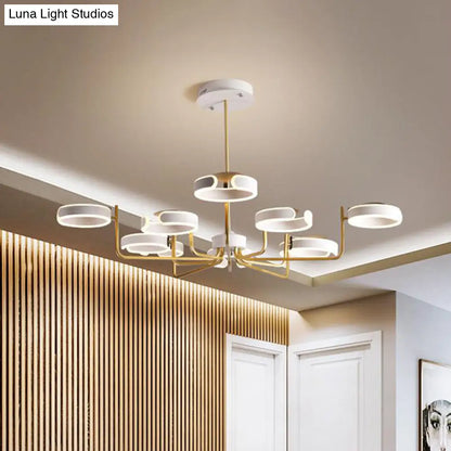 Lámpara de araña moderna de metal con diseño de estrella - 8/10 luces, kit de lámpara colgante en negro/gris/blanco - luz cálida/blanca, 92,7 cm/111,8 cm de ancho