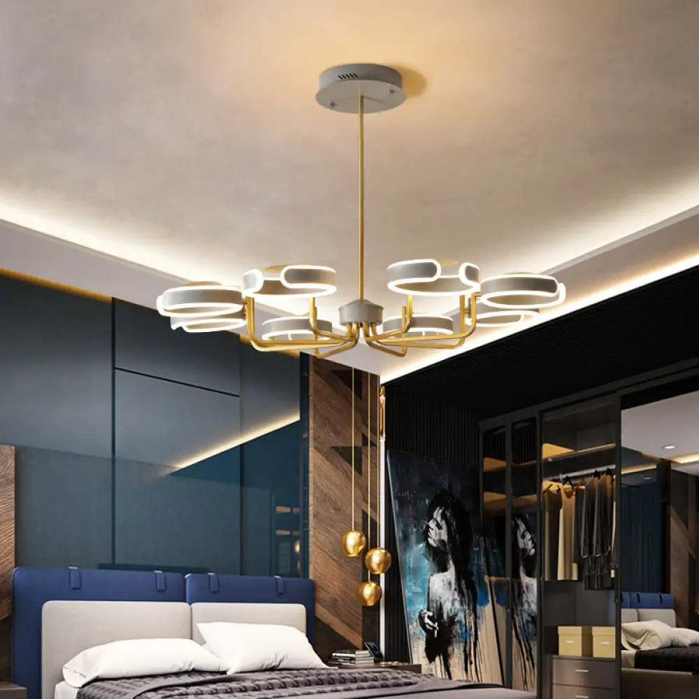 Lámpara de araña moderna de metal con diseño de estrella - 8/10 luces, kit de lámpara colgante en negro/gris/blanco - luz cálida/blanca, 92,7 cm/111,8 cm de ancho