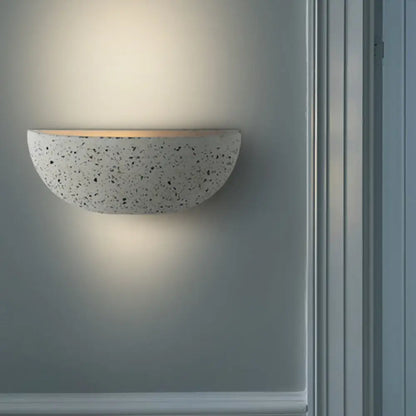 DecorBites™ DecorBites™ Modern Stone Bowl Wall Lamp - White Corridor Light Fixture with 1 Light