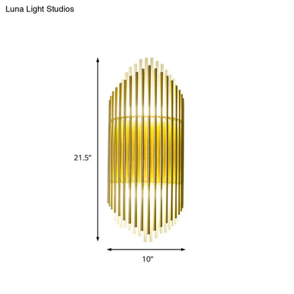 DecorBites™ DecorBites™ Modern Style Crystal and Brass Wall Mounted Lamp - 2 Lights Pipe Wall Lighting for Bedroom