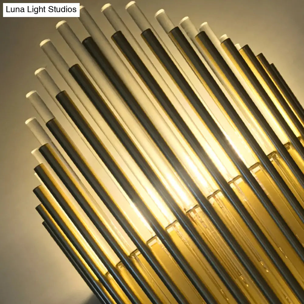 DecorBites™ DecorBites™ Modern Style Crystal and Brass Wall Mounted Lamp - 2 Lights Pipe Wall Lighting for Bedroom