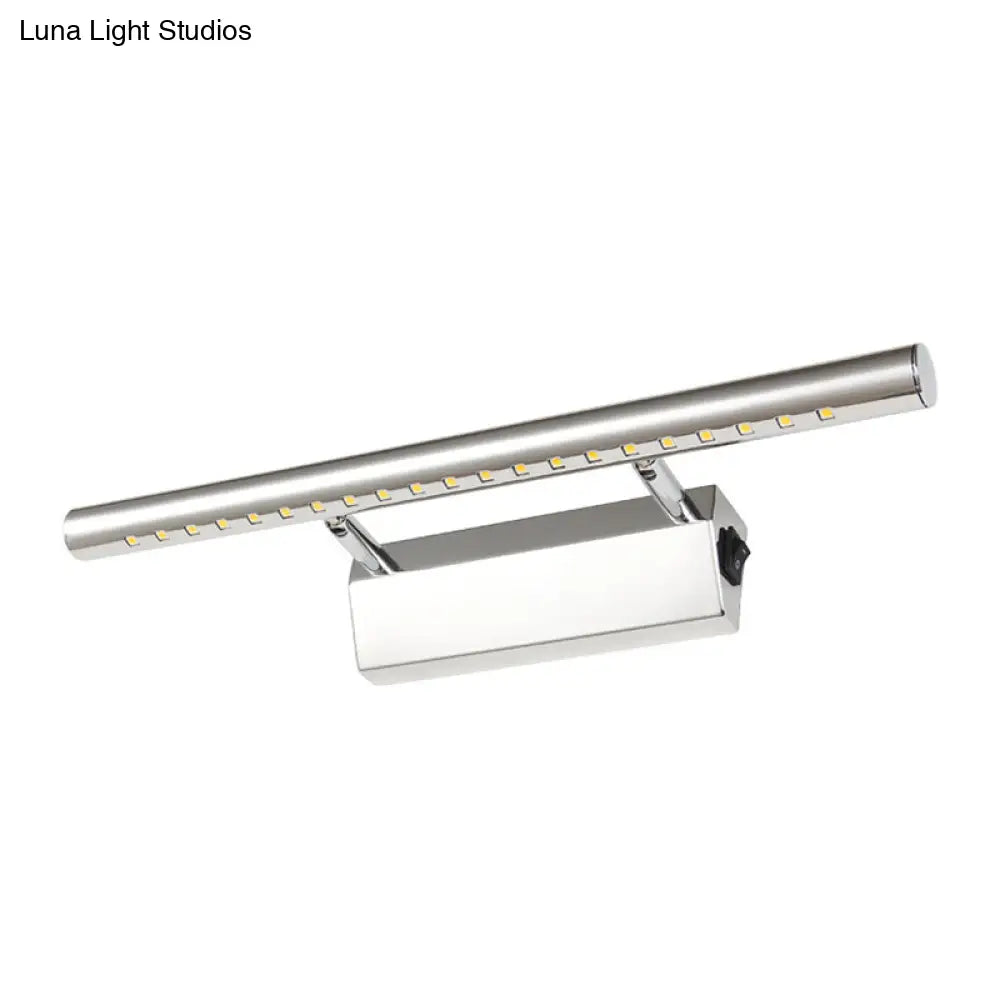 DecorBites™ DecorBites™ Modern Style Cylinder Vanity Wall Sconce Metallic 10"/16" W LED Bathroom Wall Mounted Lamp in Chrome, Warm/White Light