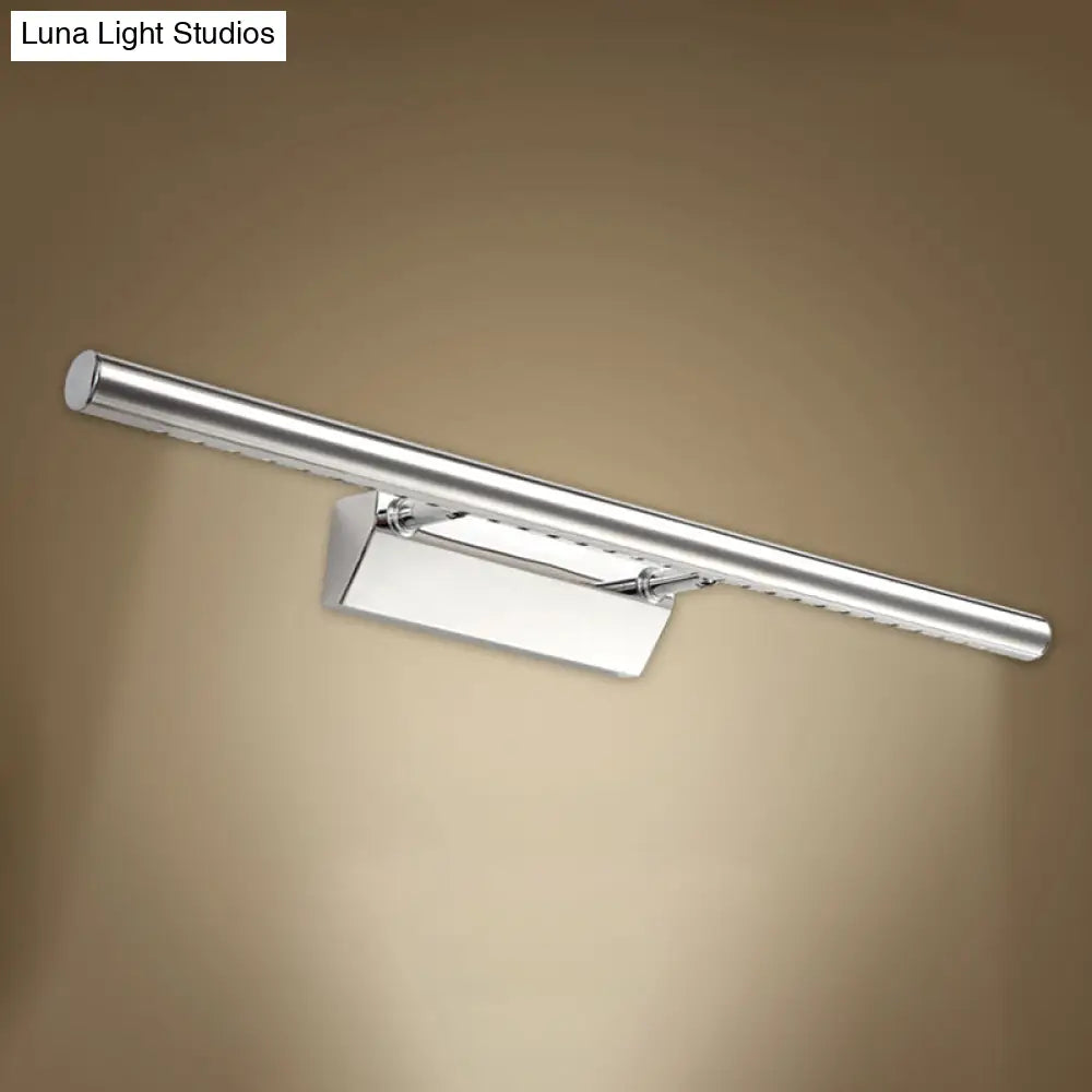 DecorBites™ DecorBites™ Modern Style Cylinder Vanity Wall Sconce Metallic 10"/16" W LED Bathroom Wall Mounted Lamp in Chrome, Warm/White Light