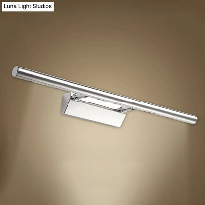 DecorBites™ DecorBites™ Modern Style Cylinder Vanity Wall Sconce Metallic 10"/16" W LED Bathroom Wall Mounted Lamp in Chrome, Warm/White Light